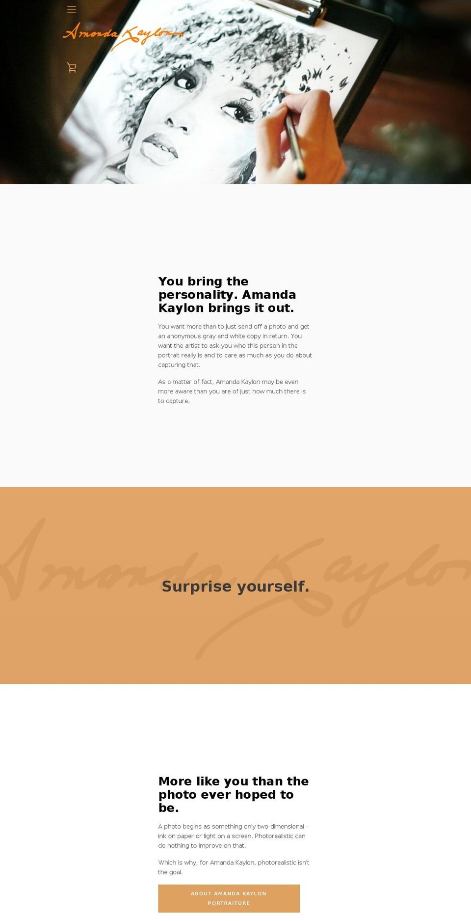 amandakaylon.com — Shopify storefront screenshot
