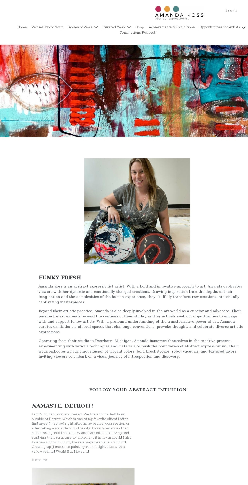 amandakossart.com shopify website screenshot