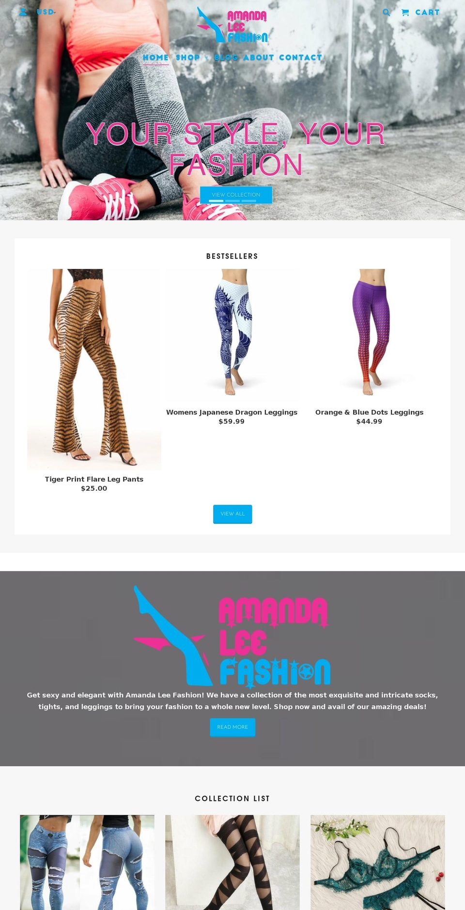 amandaleeswagger.com shopify website screenshot