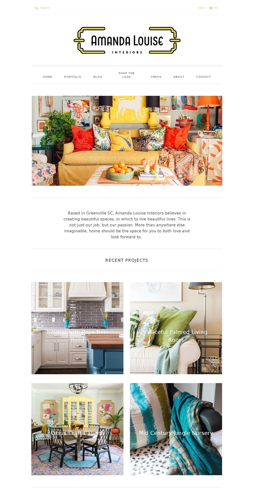 amandalouiseinteriors.com shopify website screenshot
