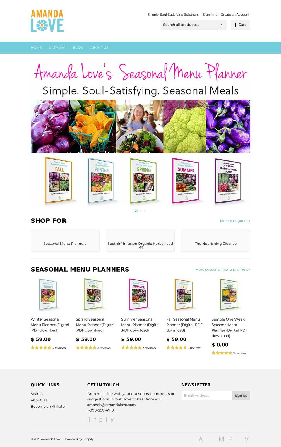 amandalovewellness.com — Shopify storefront screenshot