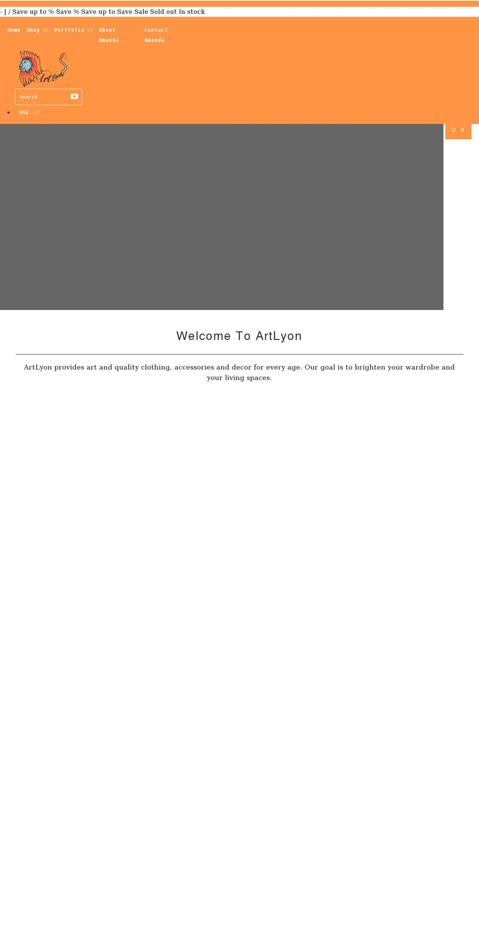 amandalyon.com shopify website screenshot