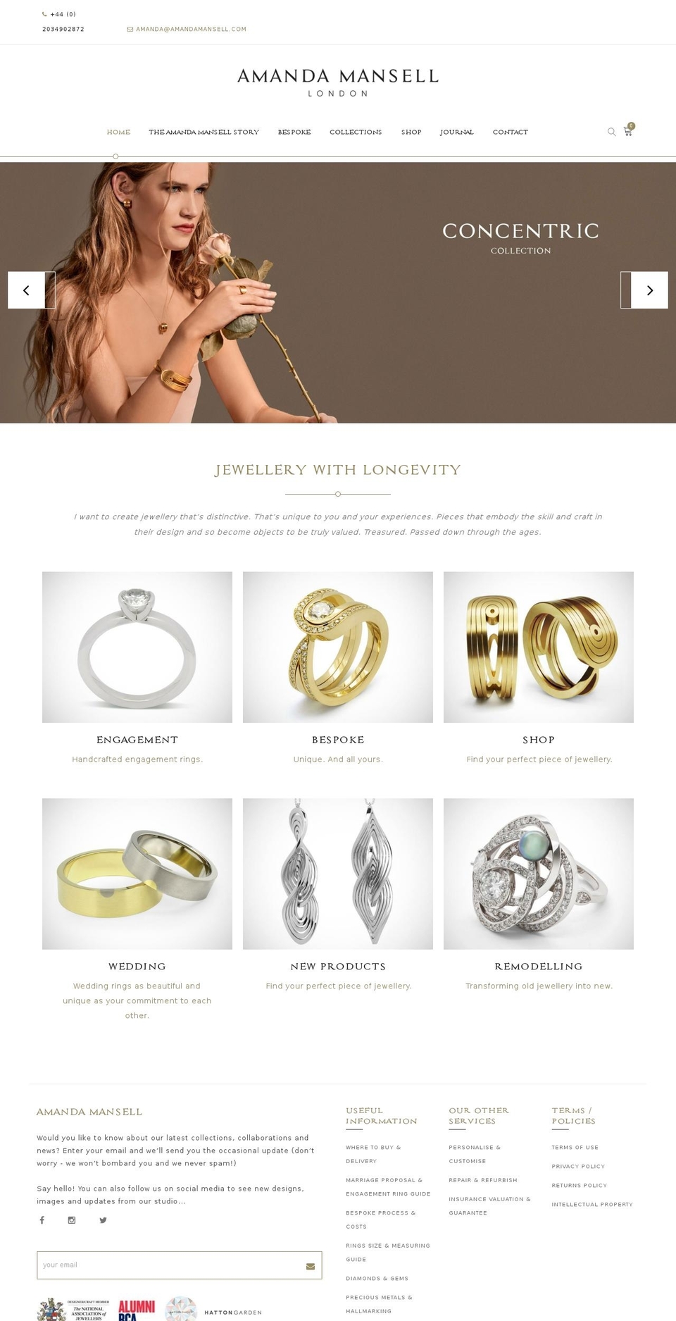 amandamansell.com shopify website screenshot