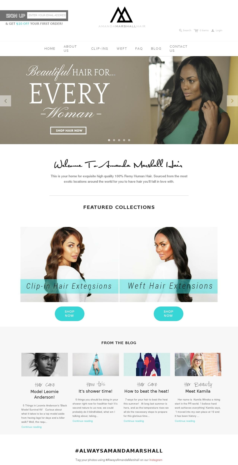 amandamarshallhair.com shopify website screenshot