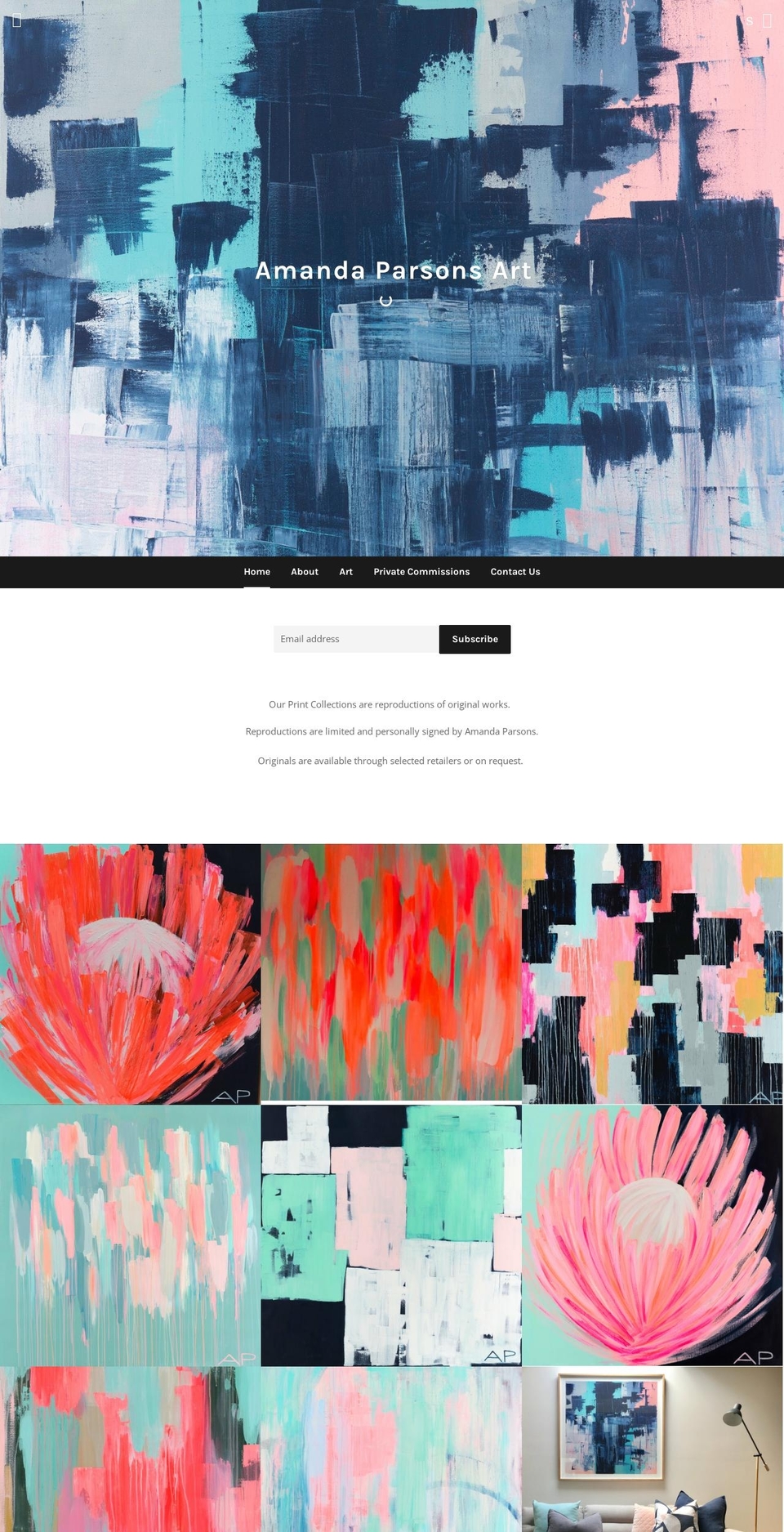 amandaparsons.com.au shopify website screenshot