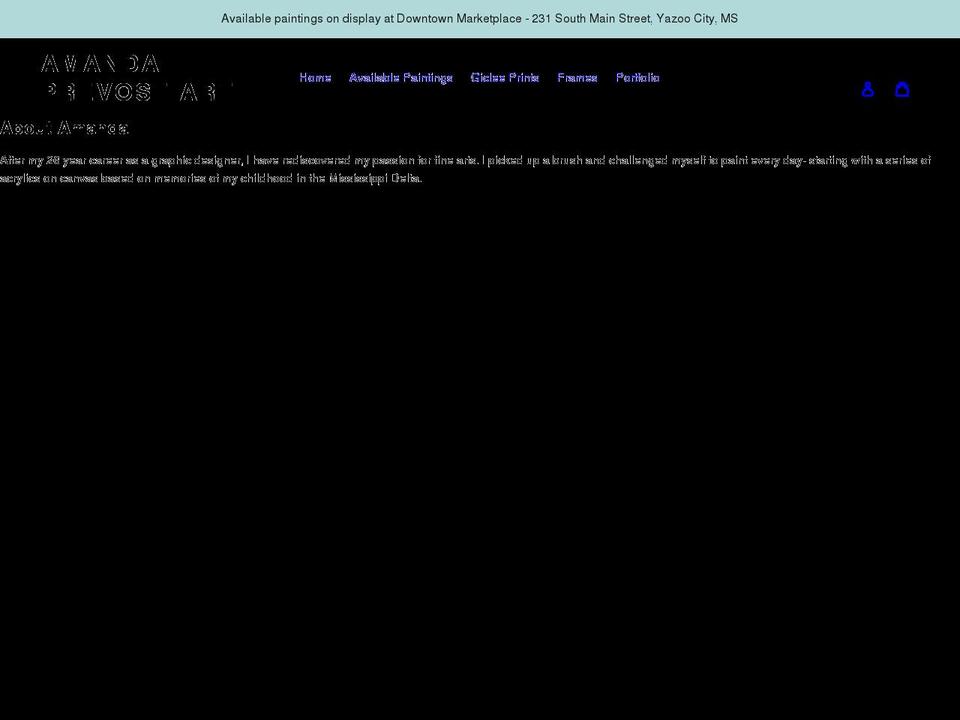 amandaprevostart.com shopify website screenshot