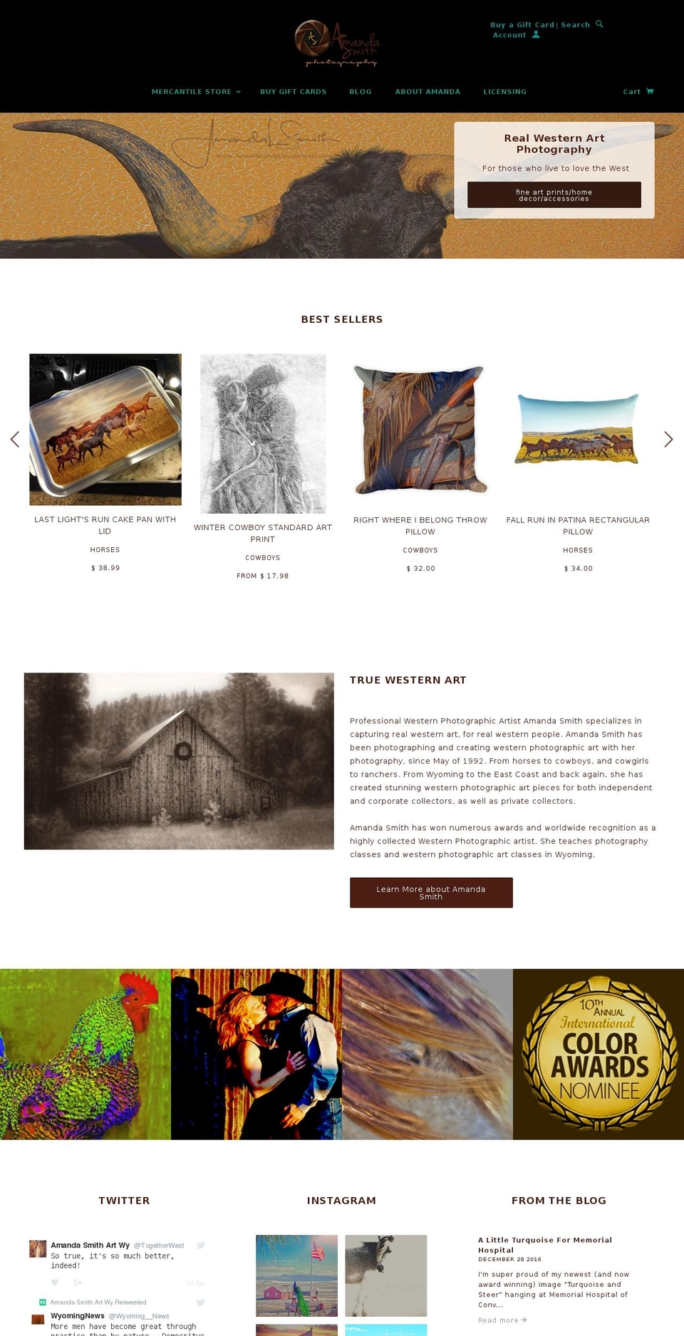 amandasmithwesternart.com shopify website screenshot