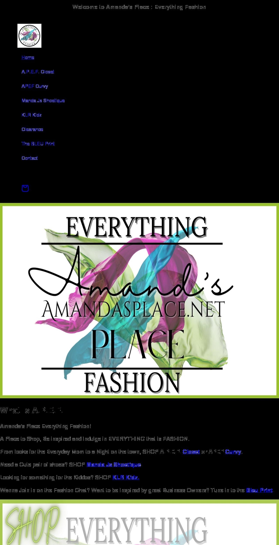 amandasplace.net shopify website screenshot