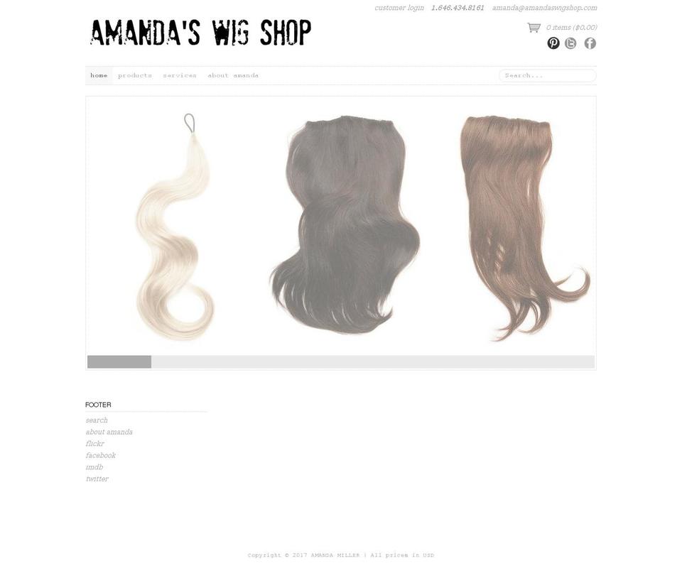 Couture Shopify theme site example amandaswigshop.com