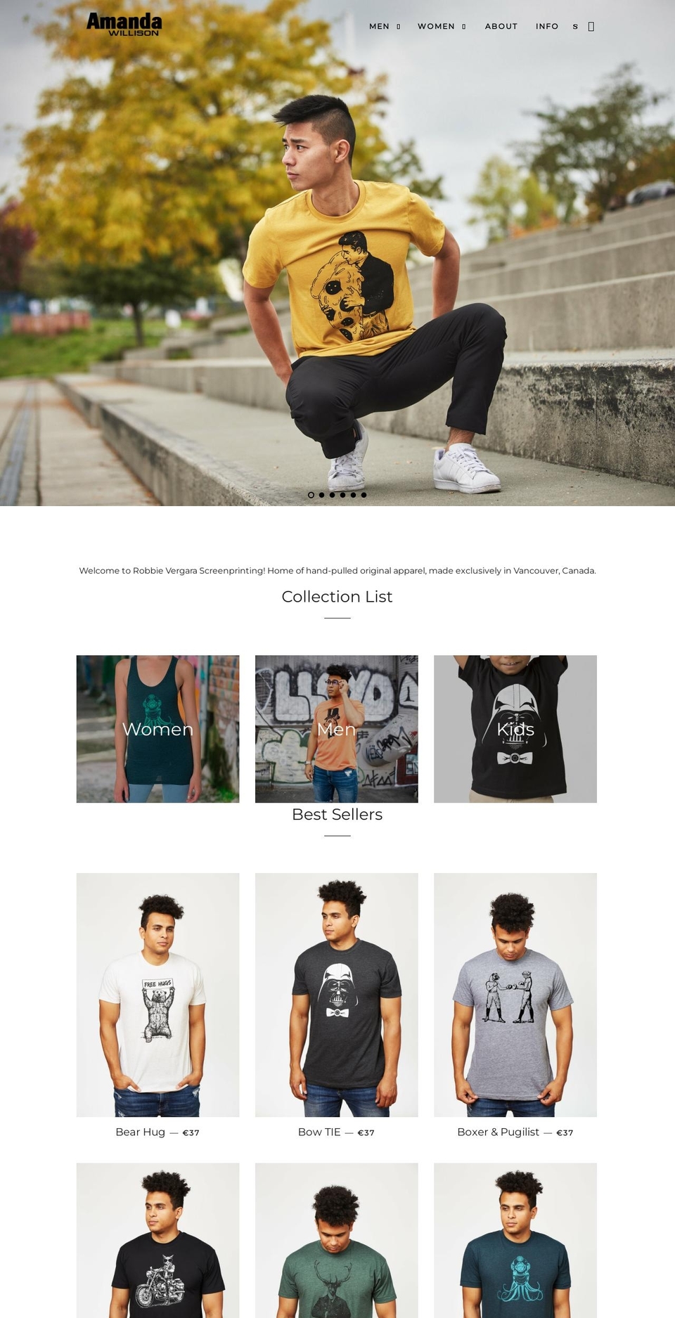 amandawillison.com shopify website screenshot
