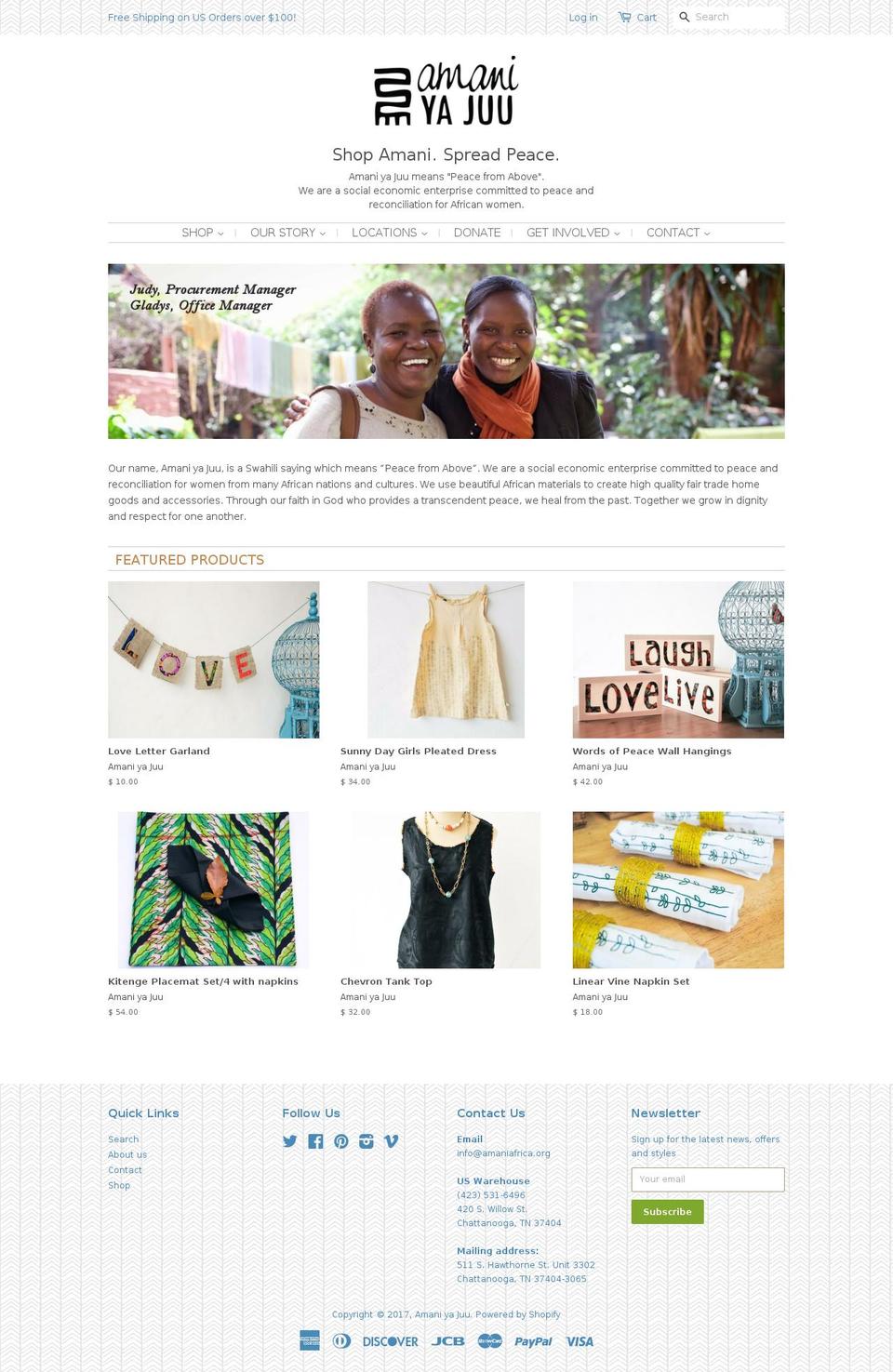 amaniyajuu.com shopify website screenshot