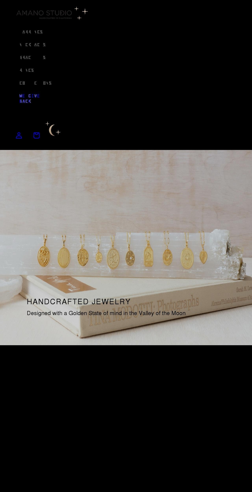 amanostudiojewelry.com shopify website screenshot