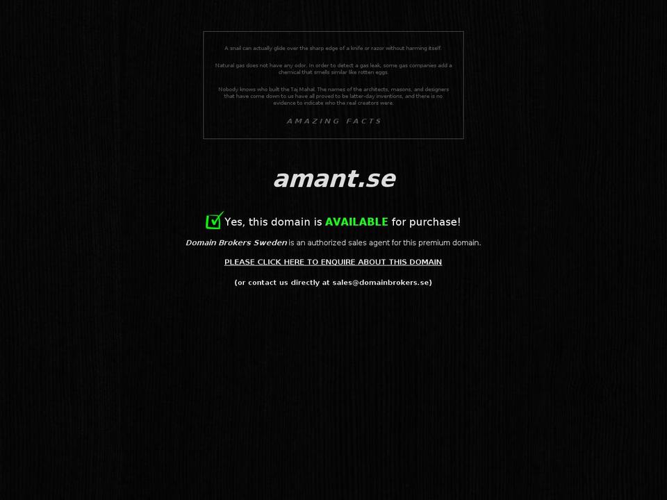 amant.se shopify website screenshot