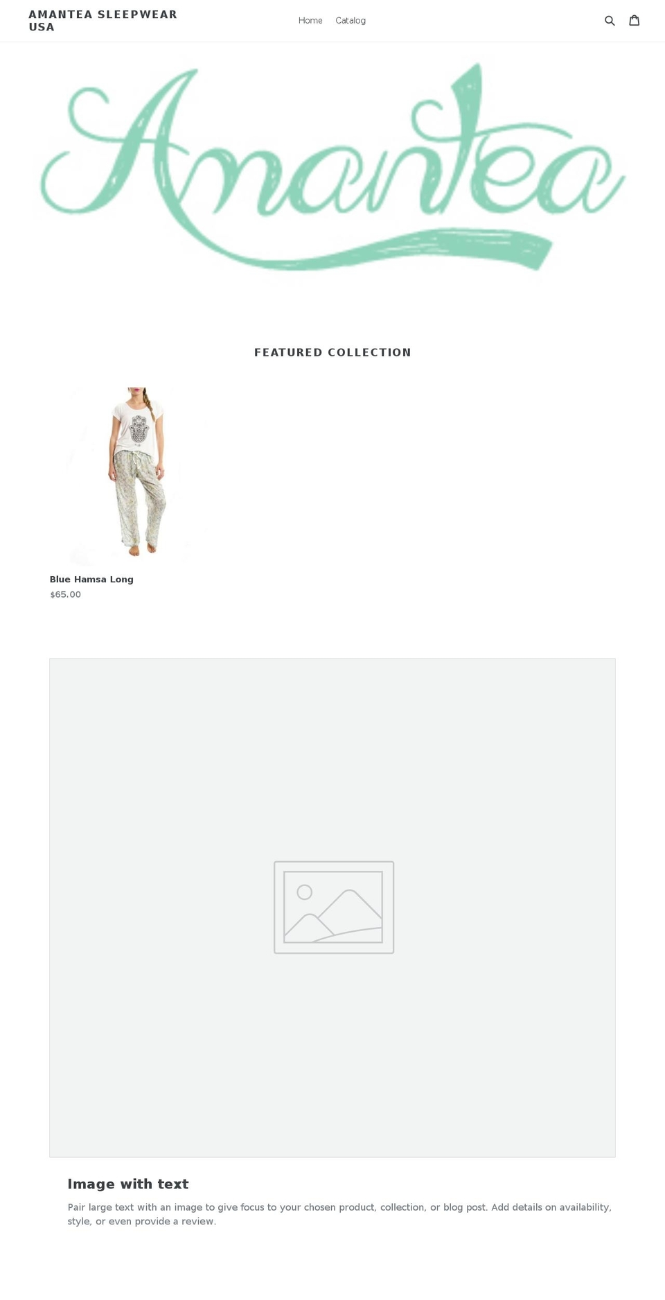 amanteasleepwear.com — Shopify storefront screenshot