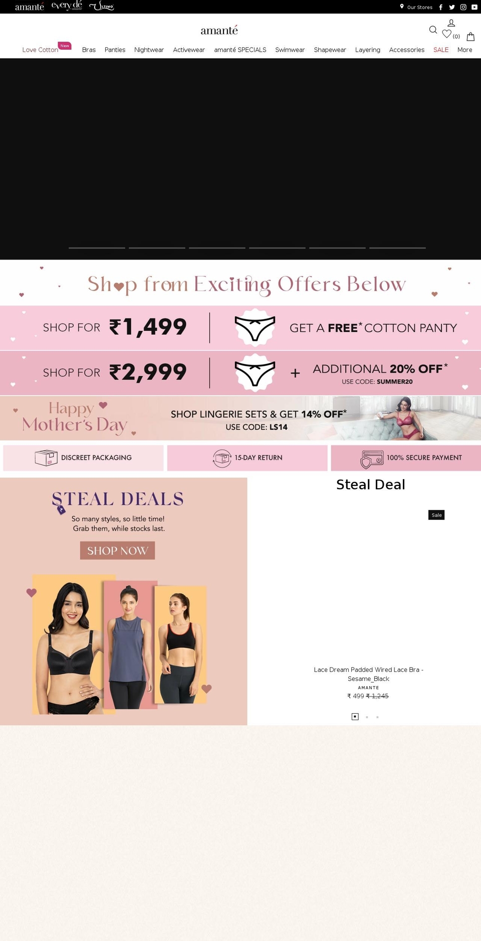 DD-03-05-2018-Kloc amanteindia-rt-light Shopify theme site example amantelingerie.in