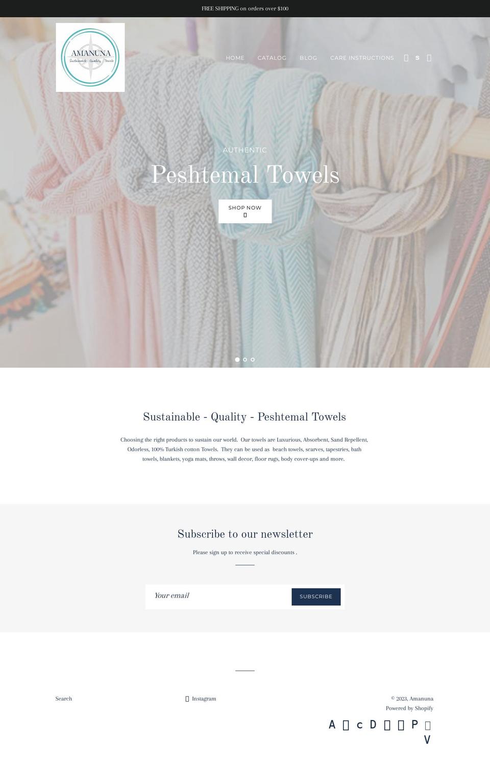 amanuna.com — Shopify storefront screenshot