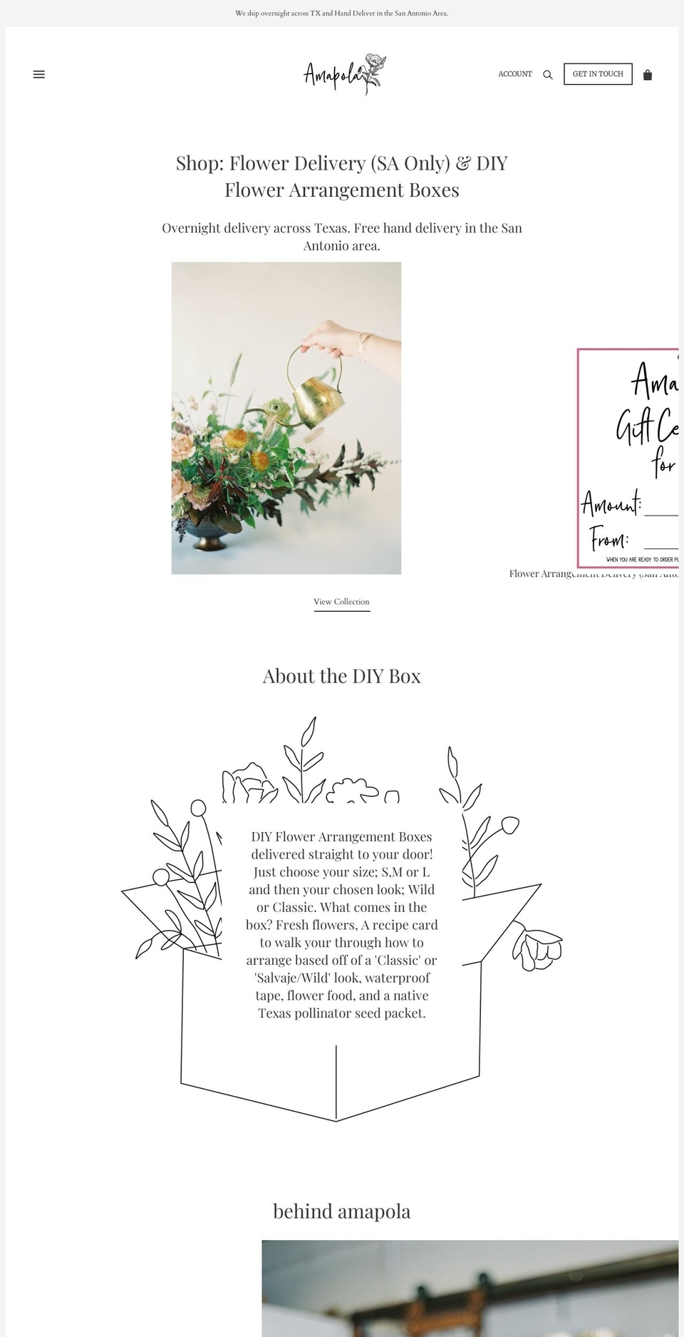 amapolaflora.com — Shopify storefront screenshot