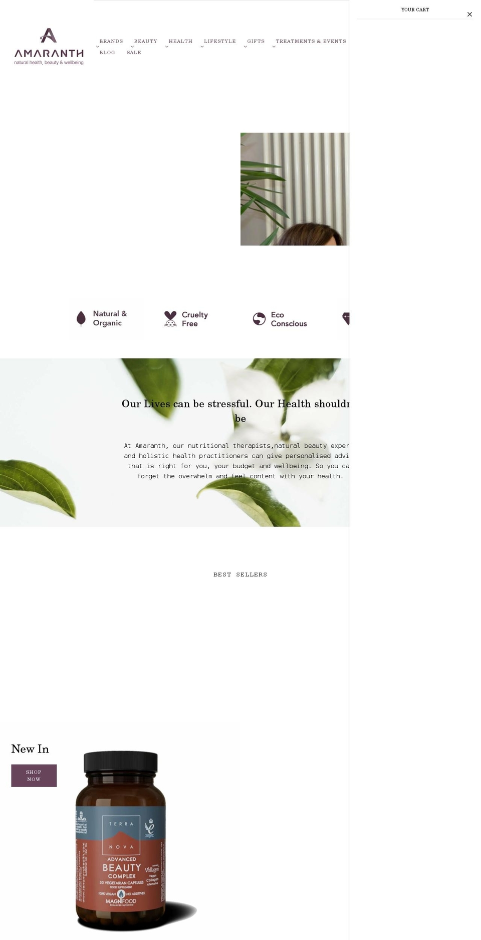 amaranth-wellbeing.com shopify website screenshot
