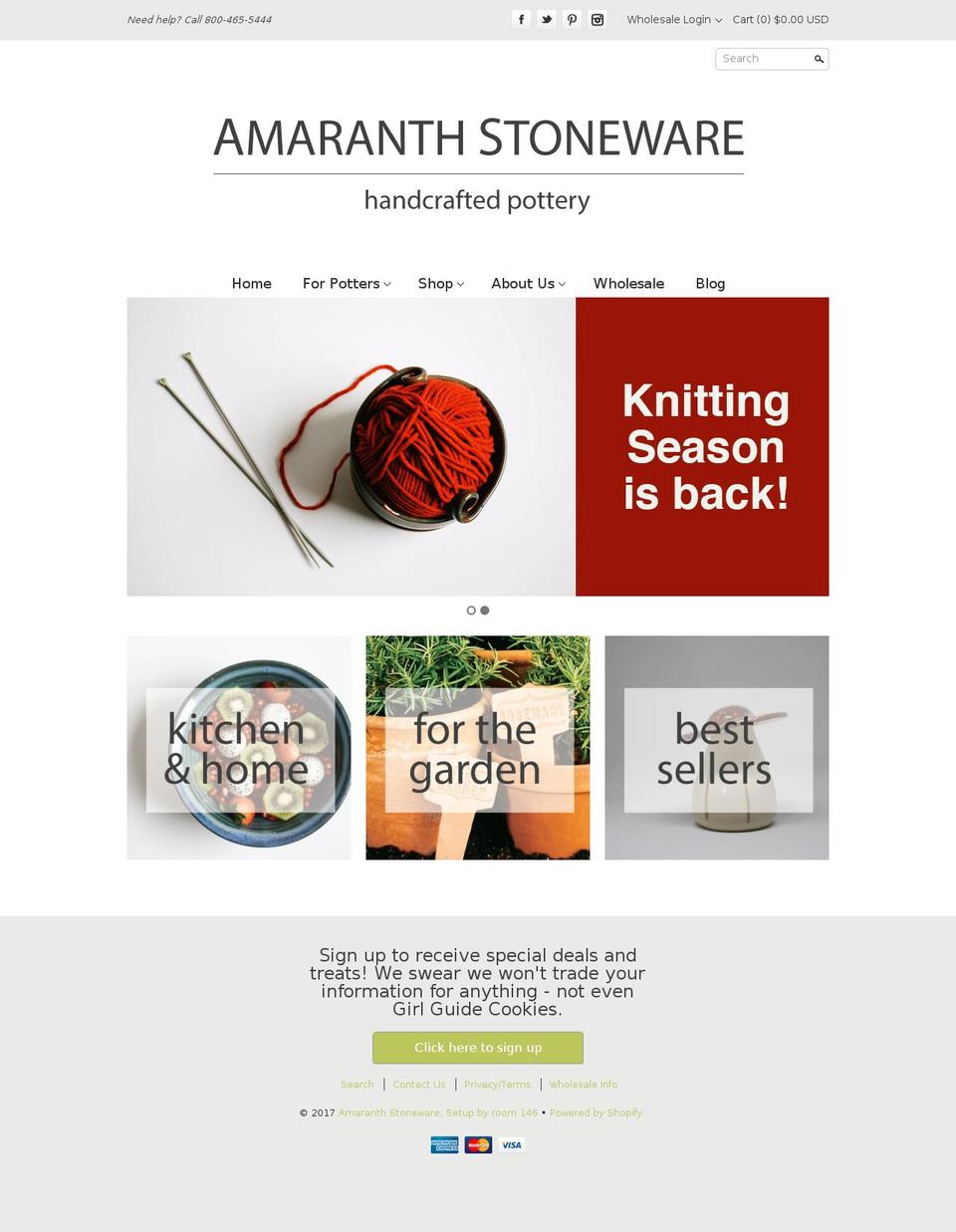 amaranthstoneware.com shopify website screenshot
