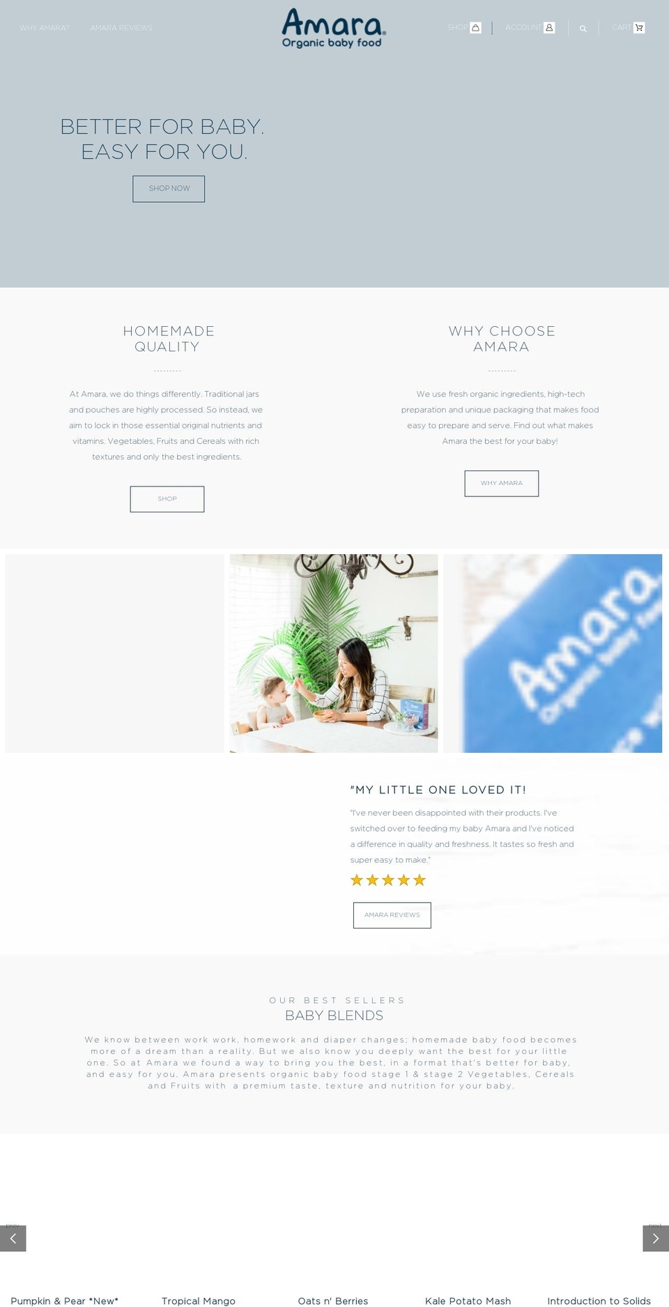 Arctic Grey Inc. (v1) Shopify theme site example amaraorganic.com