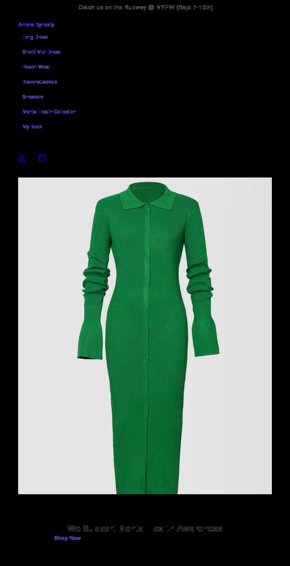 amaredynasty.com shopify website screenshot