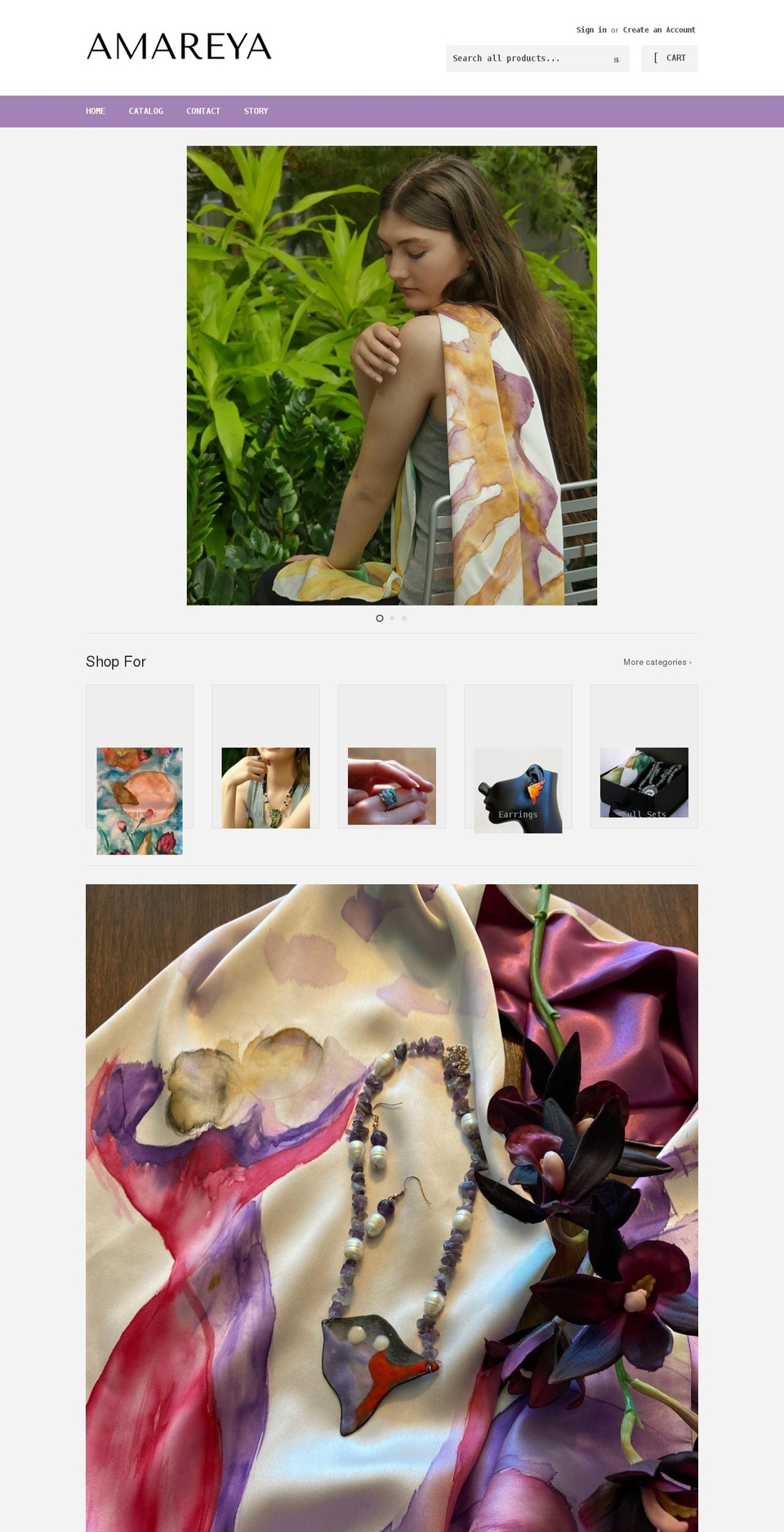 amareya.com shopify website screenshot