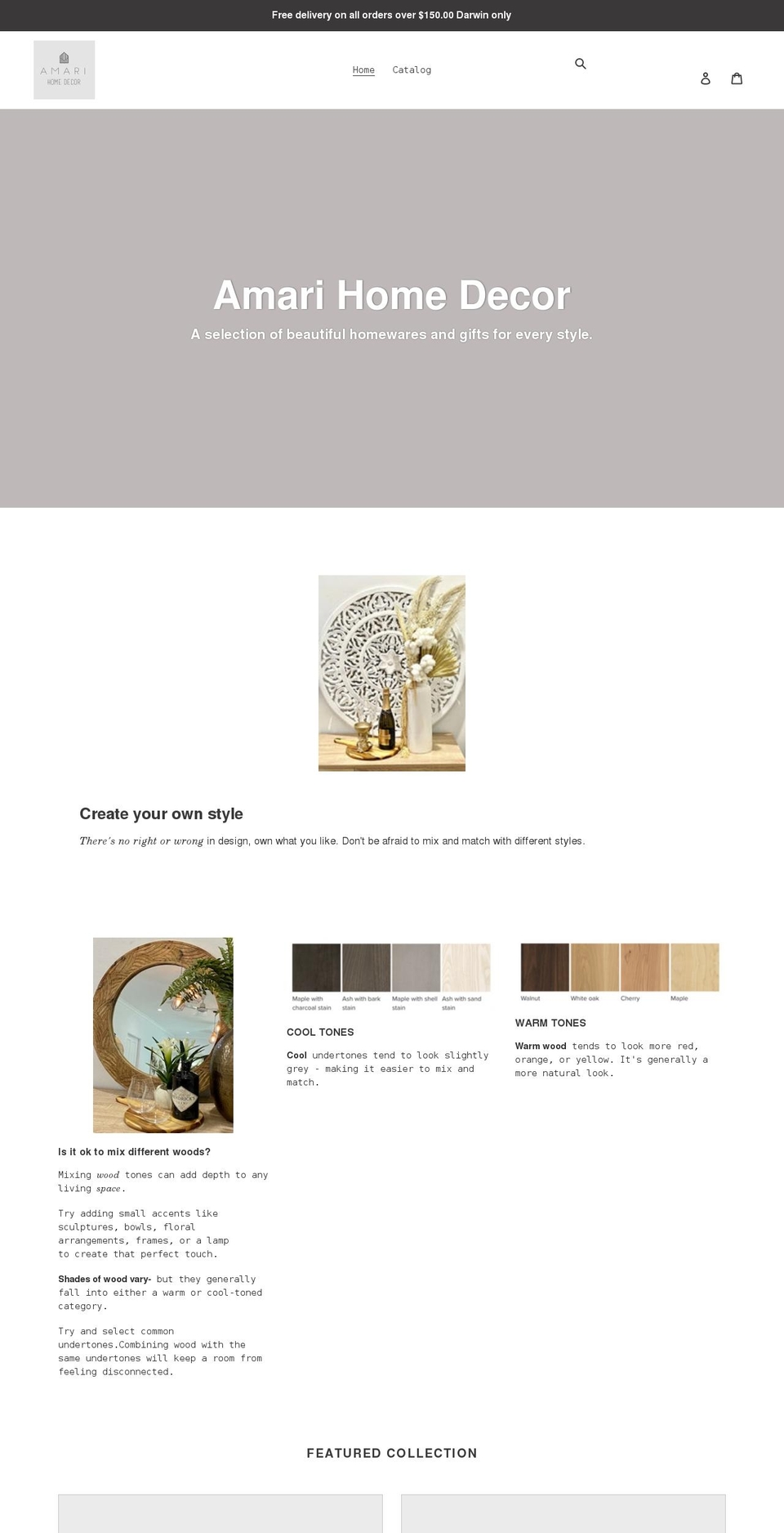 amari-home-decor.myshopify.com shopify website screenshot