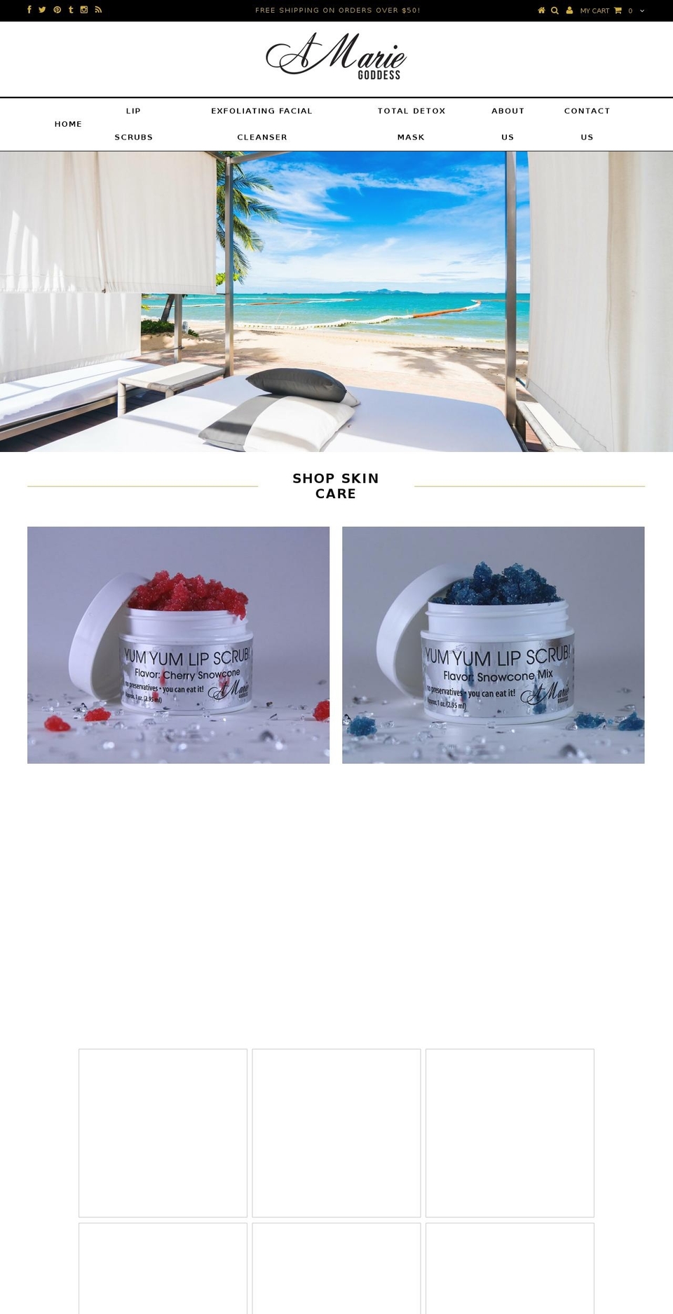 amariegoddess.com — Shopify storefront screenshot