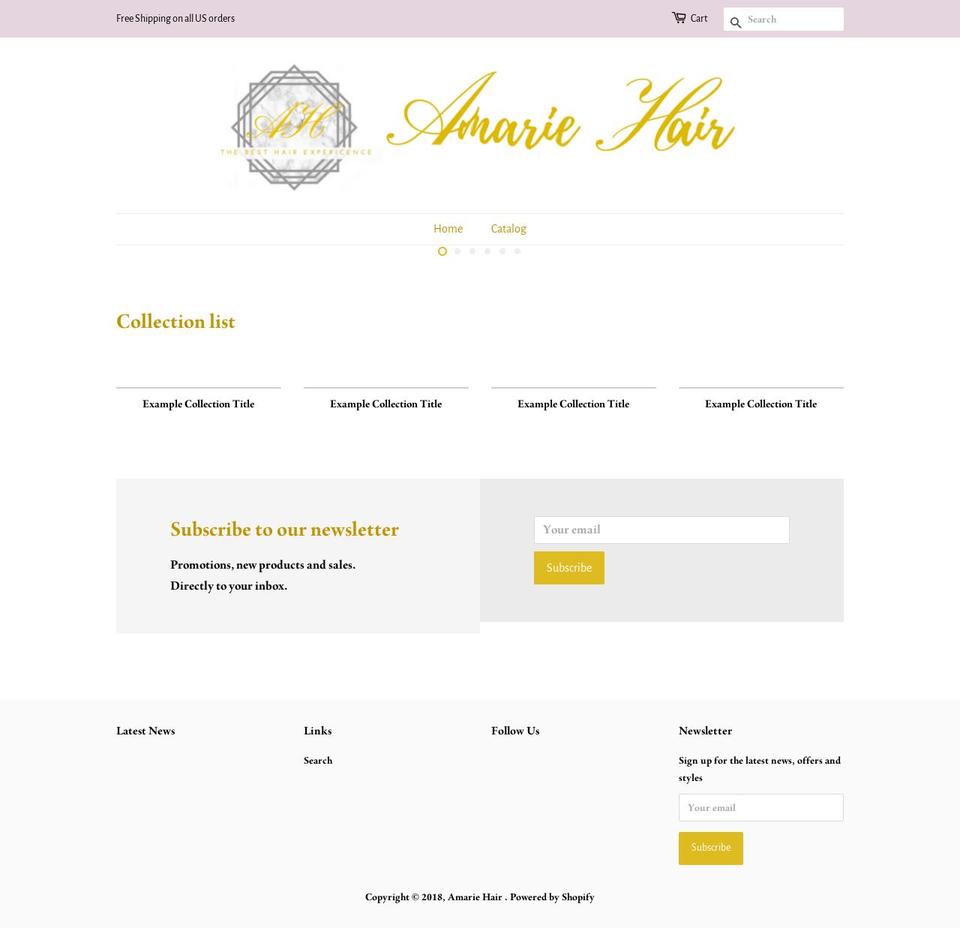 amariehair.com — Shopify storefront screenshot