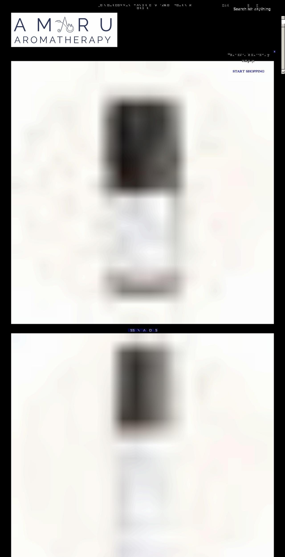 amaruaromatherapy.com shopify website screenshot