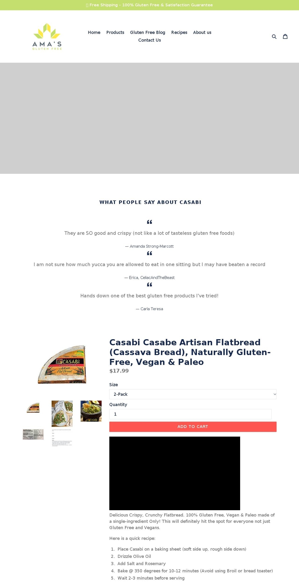 amasfoods.com — Shopify storefront screenshot