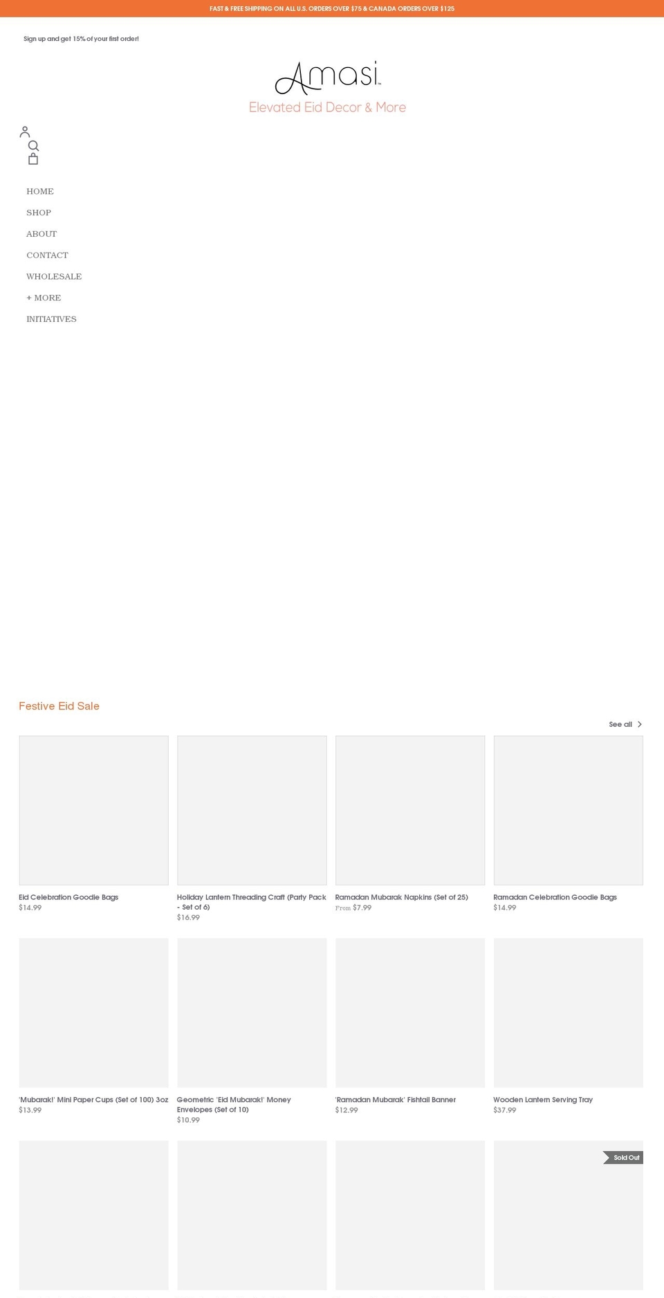 amasidecor.com shopify website screenshot