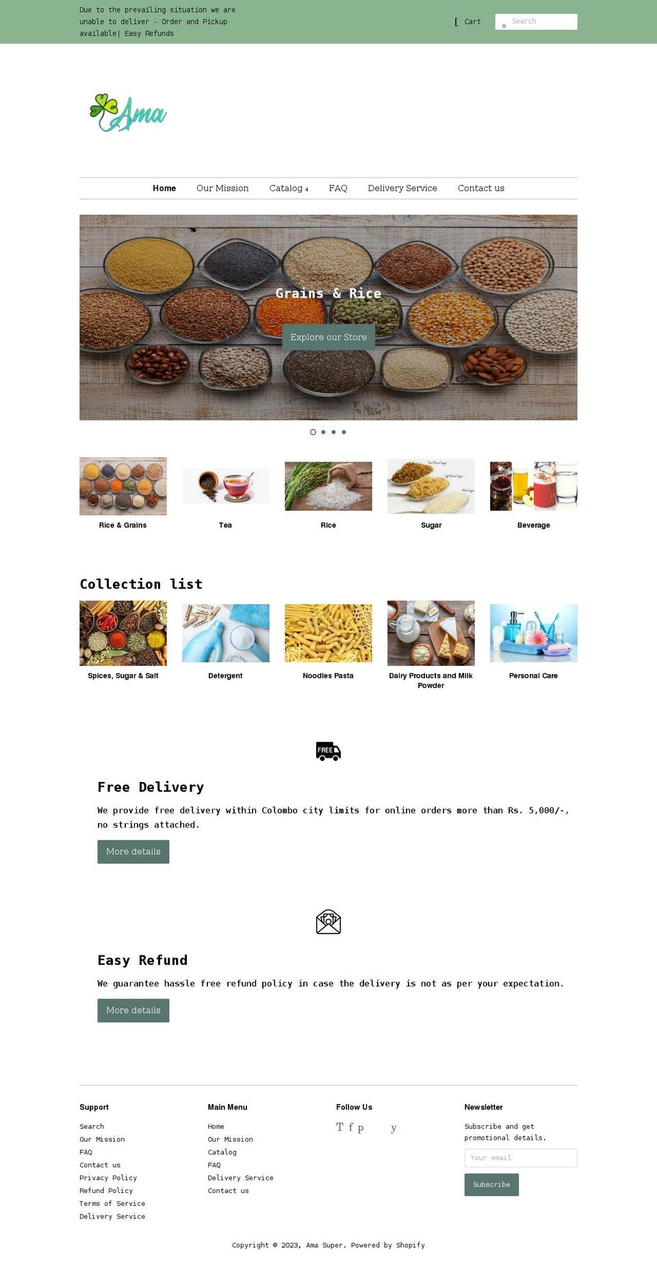 amasuper.com shopify website screenshot