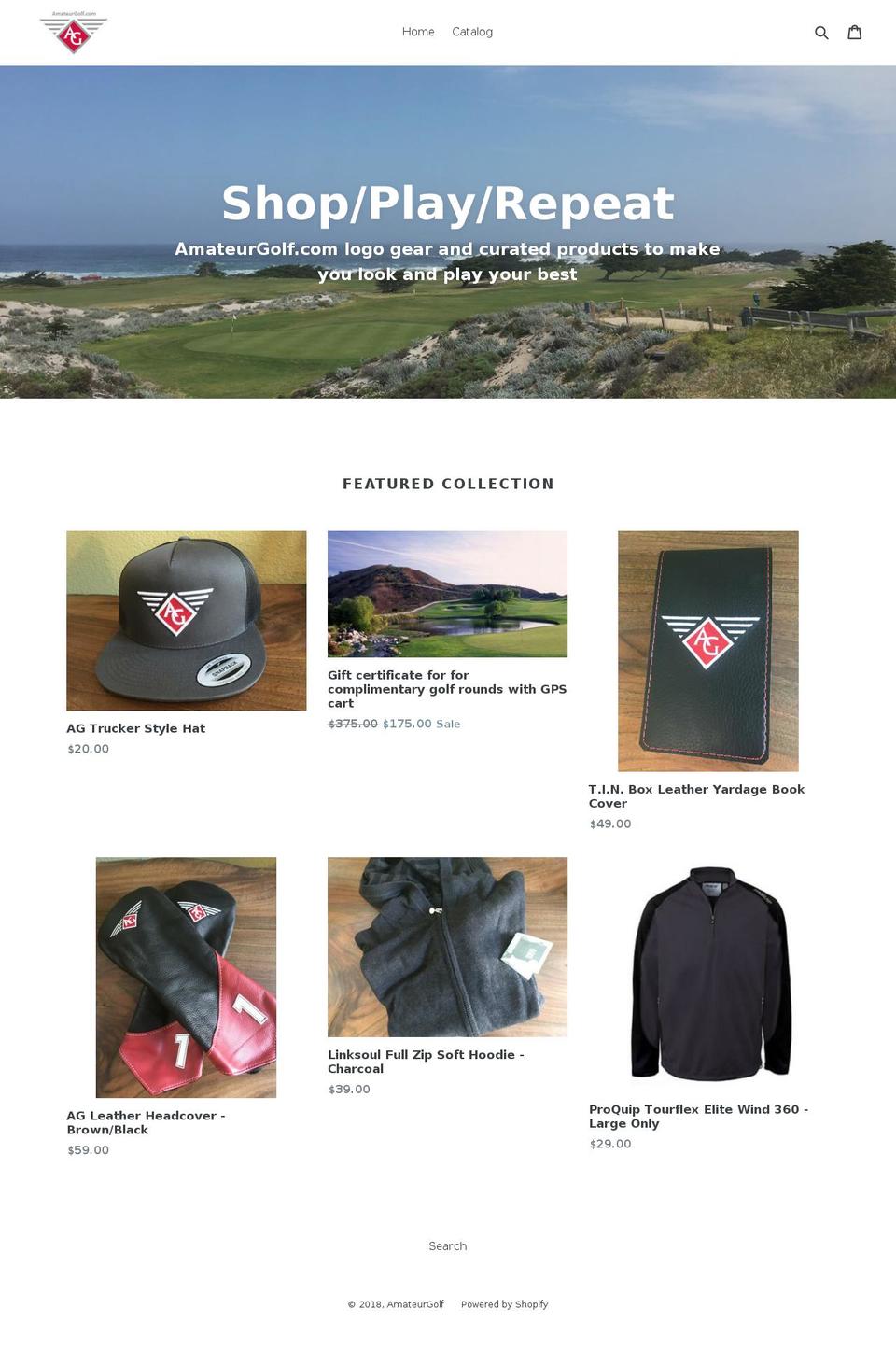 amateurgolf.myshopify.com shopify website screenshot