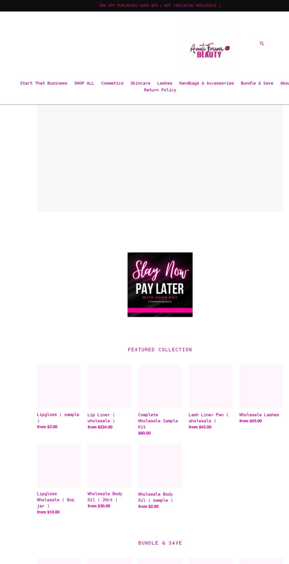 amatiforeverbeauty.com shopify website screenshot