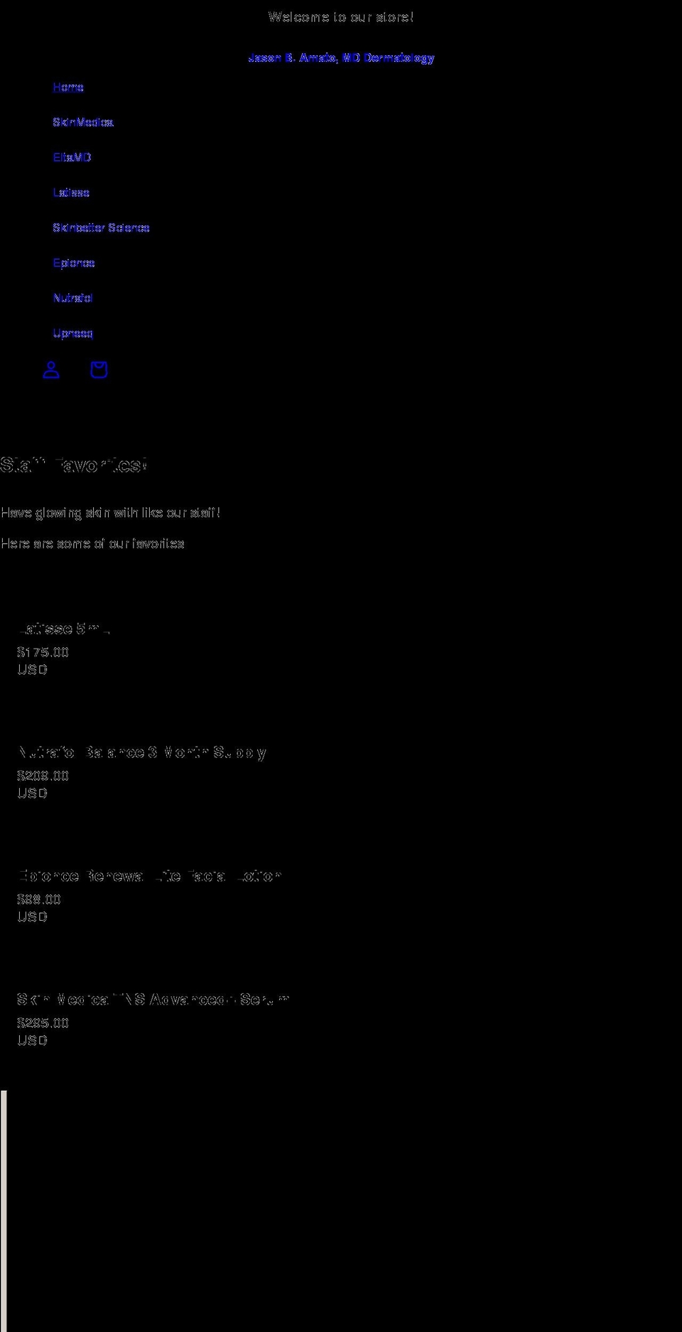 amatodermstl.myshopify.com shopify website screenshot