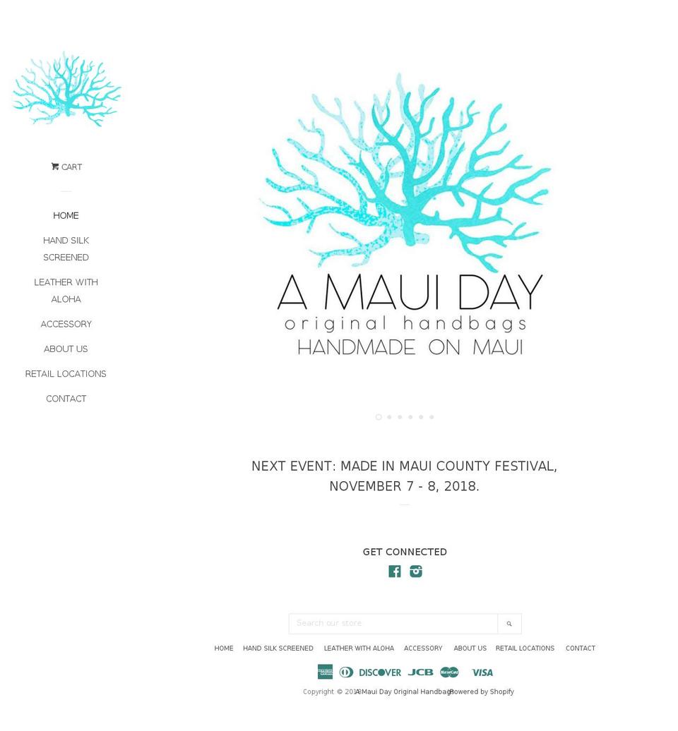 amauiday.com shopify website screenshot