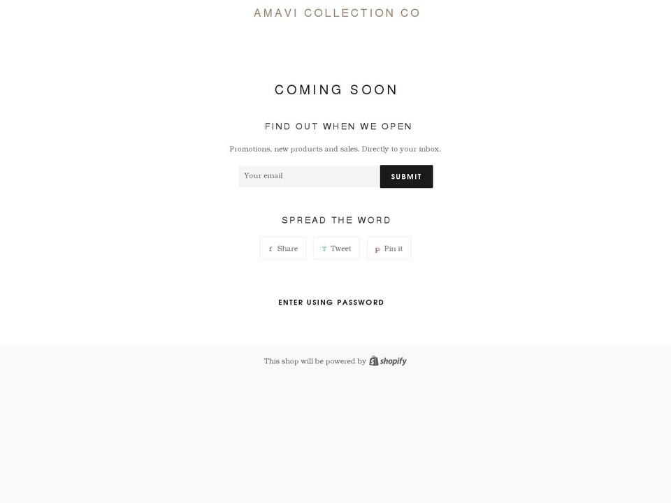 amavicollectionco.com shopify website screenshot