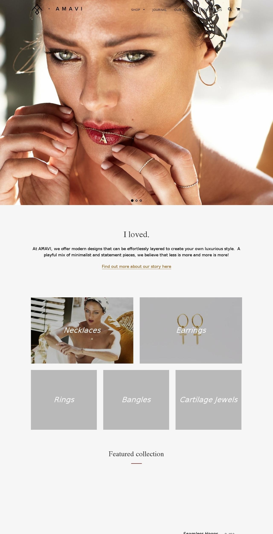amavidesign.com — Shopify storefront screenshot