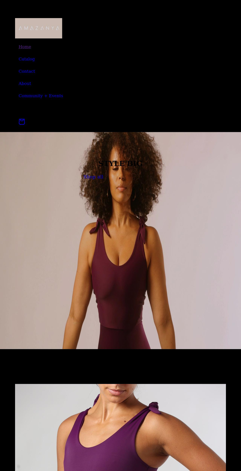 amazanya.com shopify website screenshot