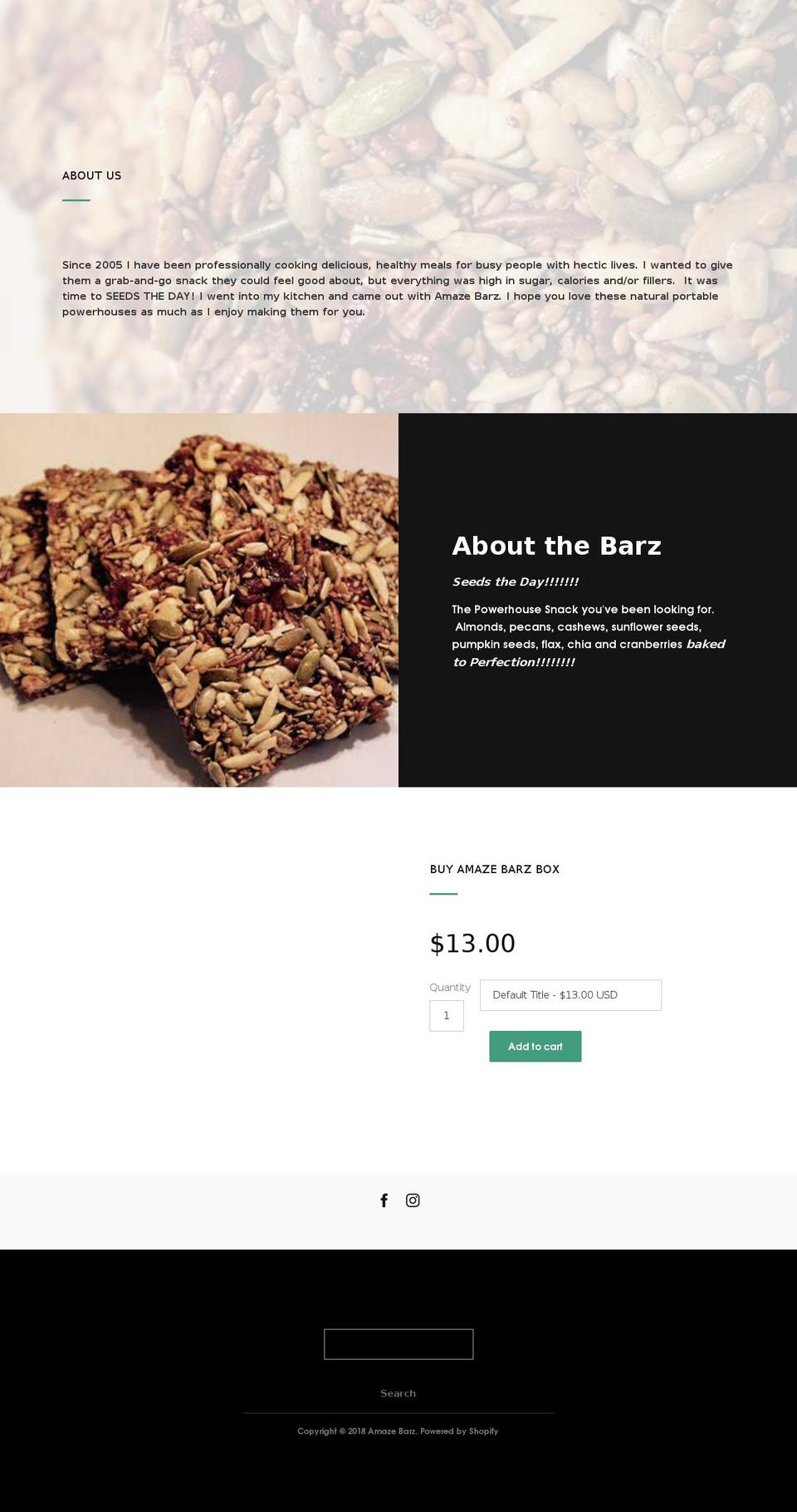 amazebarz.com — Shopify storefront screenshot