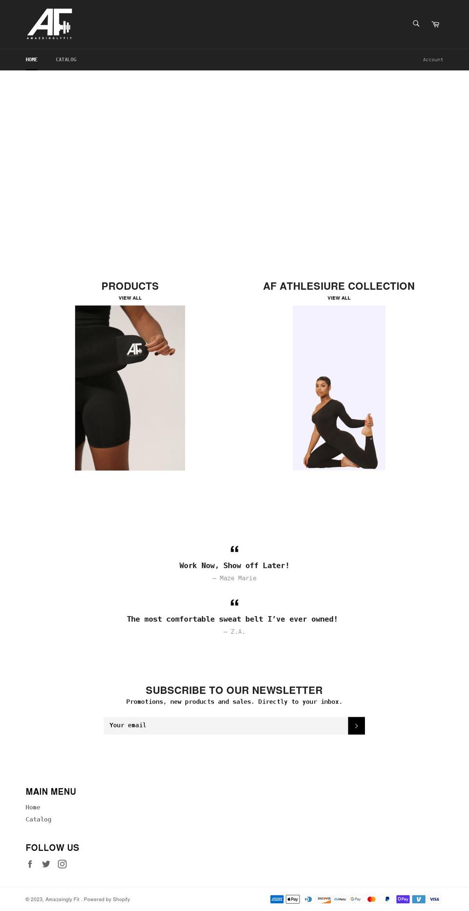 amazeinglyfit.com shopify website screenshot