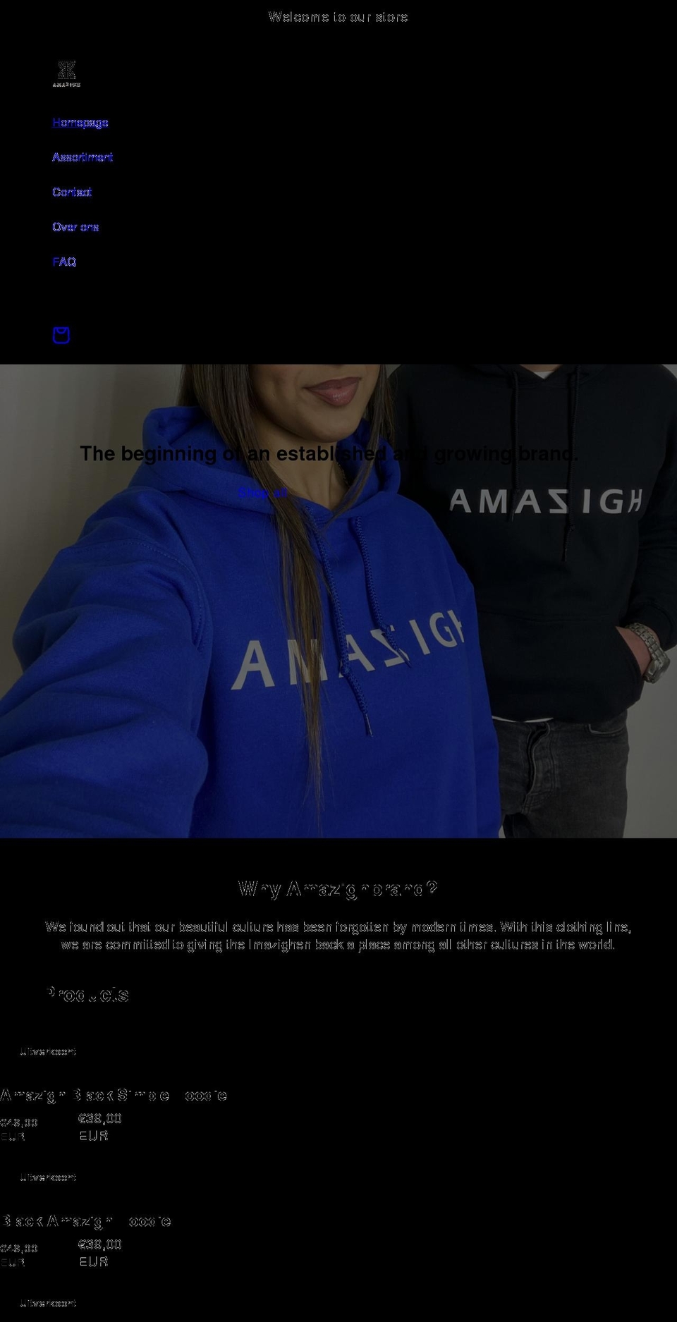 amazighbrand.com shopify website screenshot