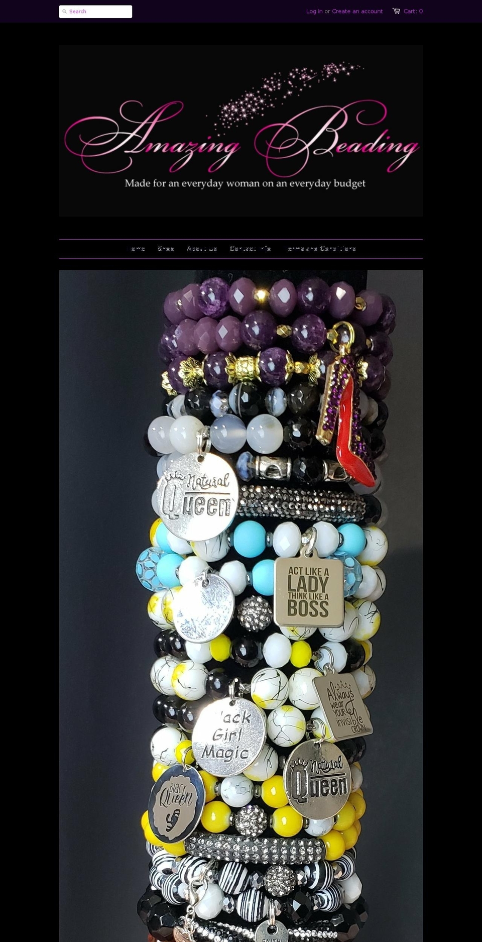 amazing-beading.com shopify website screenshot