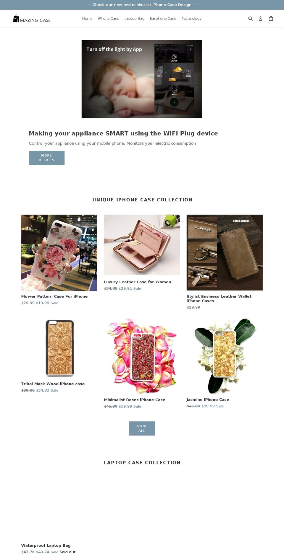 amazing-case.com — Shopify storefront screenshot