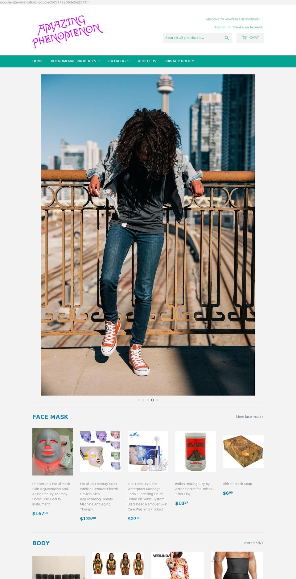 amazing-phenomenon.com shopify website screenshot