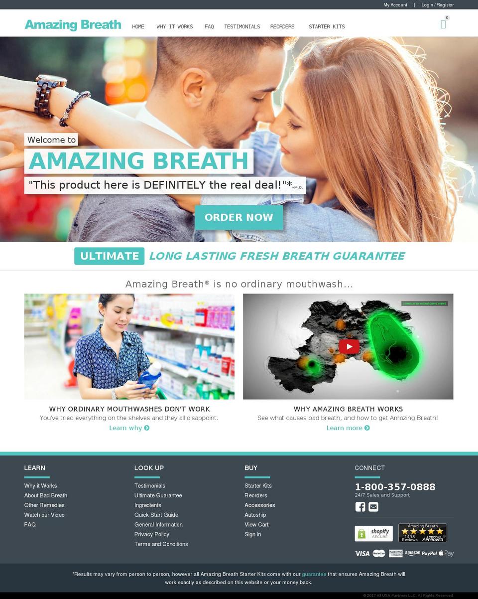 YourStore Shopify theme site example amazingbreath.com