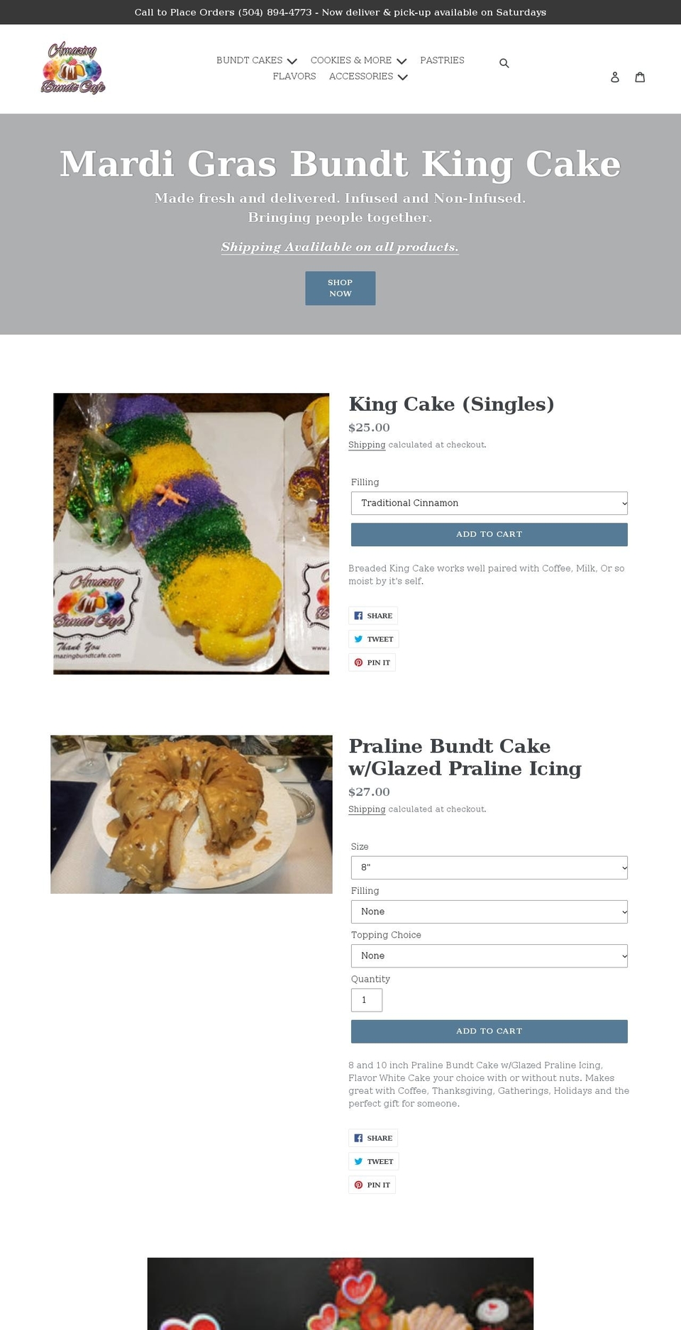 amazingbundtcafe.com shopify website screenshot