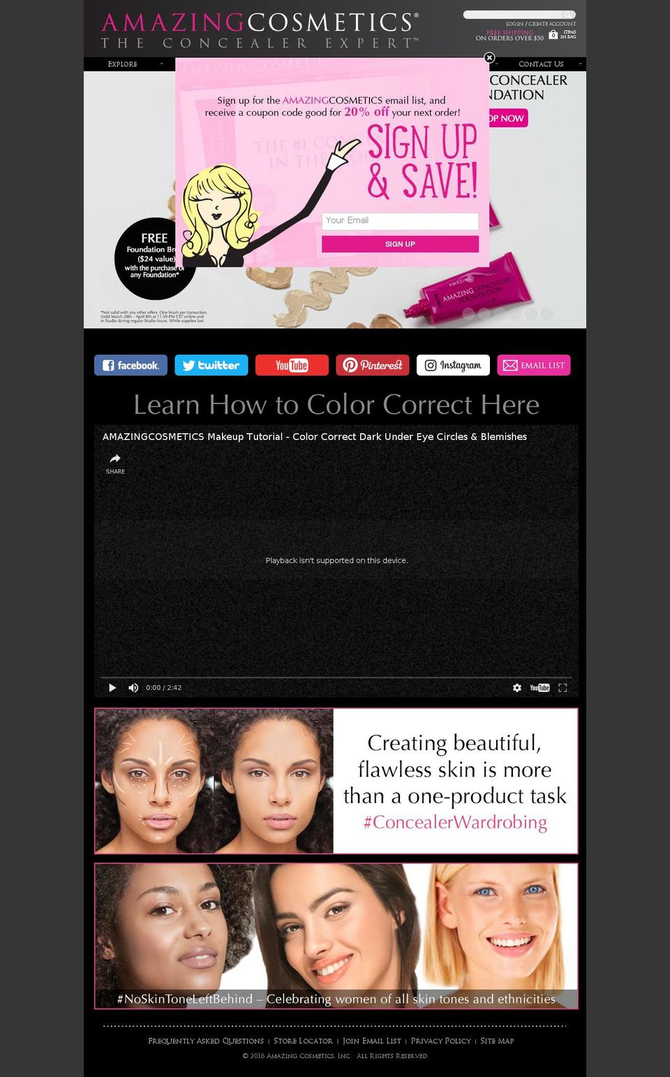 AmazingCosmetics Shopify theme site example amazingconcealer.com