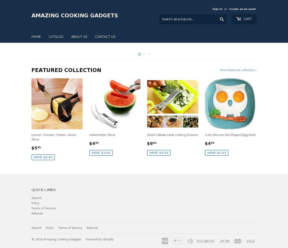 amazingcookinggadgets.com — Shopify storefront screenshot